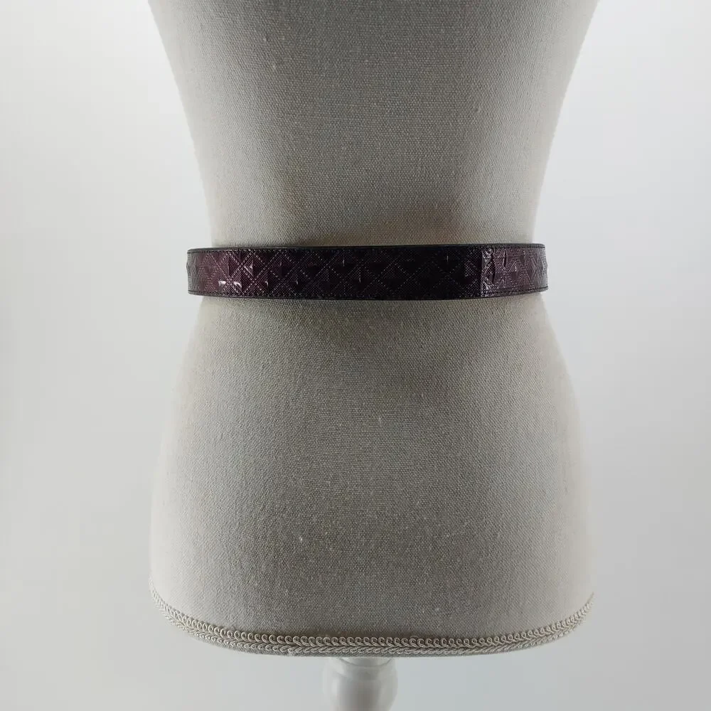 Western Girls Size 28 Belt Purple Patent Leather Textured Cowgirl